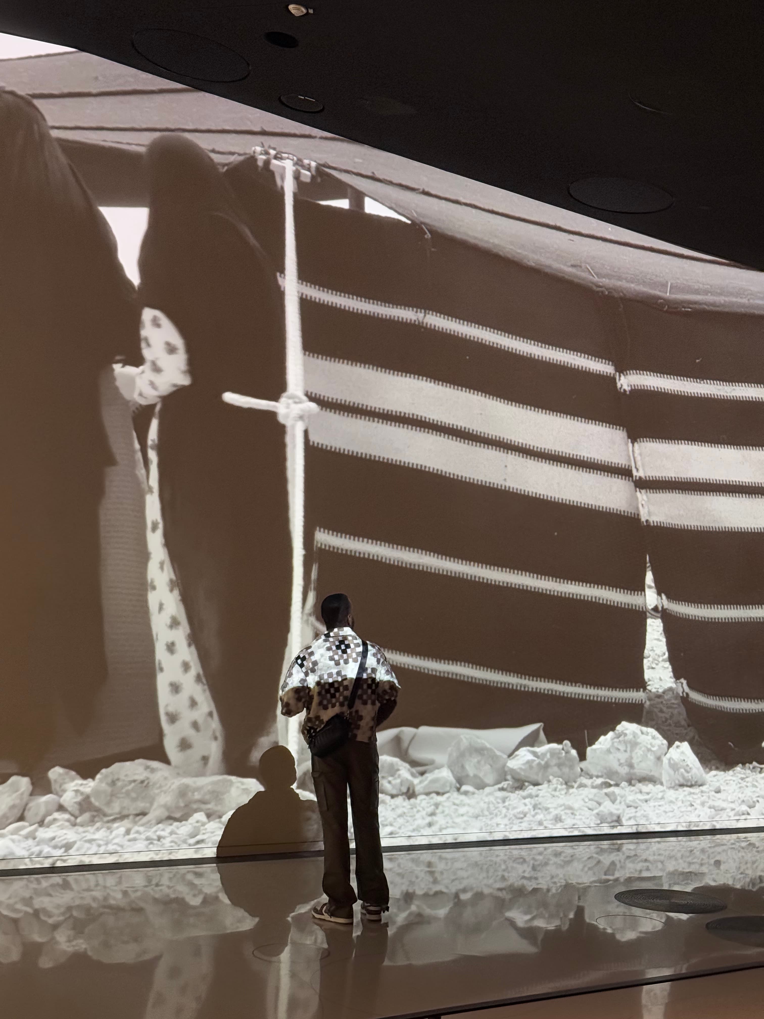 Favour exploring an indoor art installation