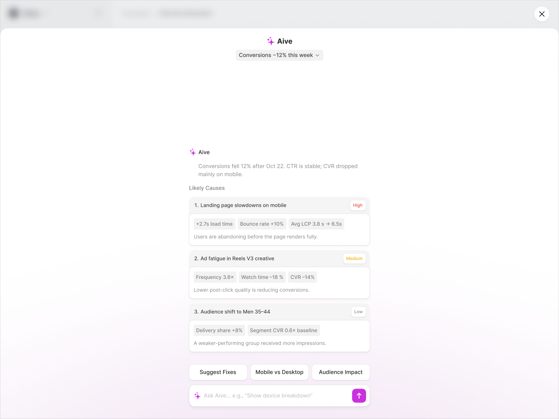 Web product exploration shown on a tablet
